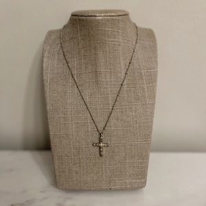Virgin Saints & Angels Silver Star Spangled Cross Necklace